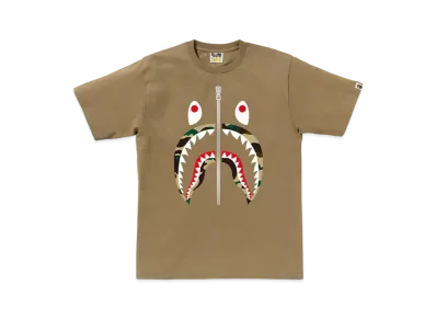 A BATHING APE 1st Camo Shark Tee "Beige/Yellow"