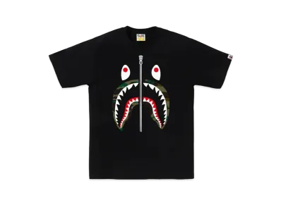 A BATHING APE 1st Camo Shark Tee "Black/Green"