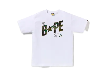 A BATHING APE 1st Camo Bape Sta Tee "White/Green"