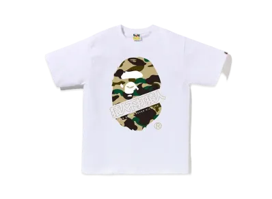 A BATHING APE 1st Camo Bape Kanji Tee "White/Yellow"