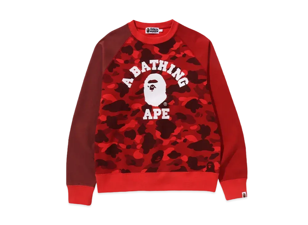 A BATHING APE College Crewneck "Red"