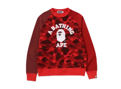A BATHING APE College Crewneck "Red"