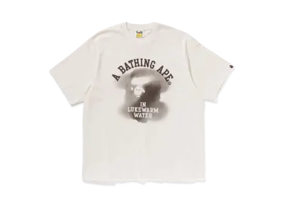 A BATHING APE Water Print College Logo Relaxed Fit Tee "Ivory"