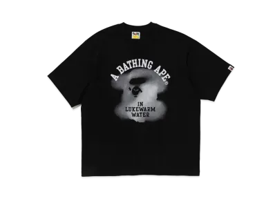 A BATHING APE Water Print College Logo Relaxed Fit Tee "Black"