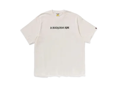 A BATHING APE Gothic Logo Relaxed Fit Tee "Ivory"
