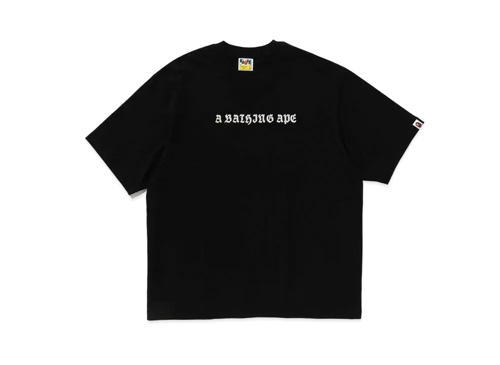 A BATHING APE Gothic Logo Relaxed Fit Tee "Black"
