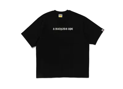 A BATHING APE Gothic Logo Relaxed Fit Tee "Black"