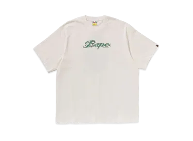 A BATHING APE Logo Relaxed Fit Tee "Ivory"