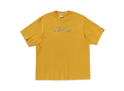 A BATHING APE Logo Relaxed Fit Tee "Yellow"