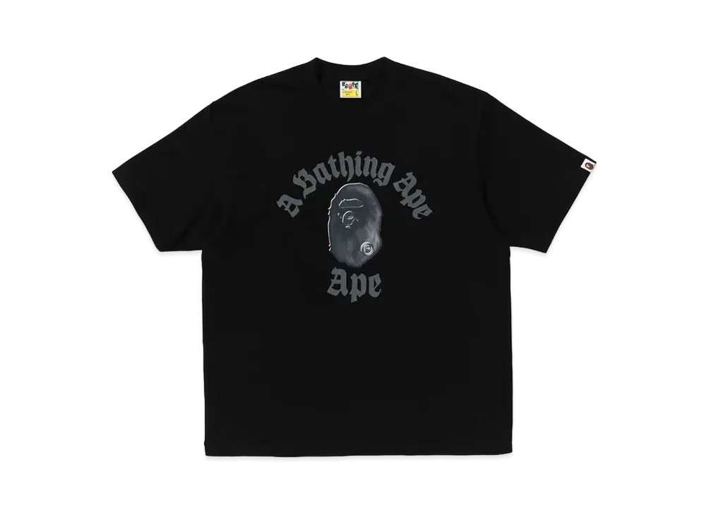 A BATHING APE Gothic College Relaxed Fit Tee "Black"