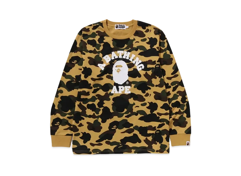 A BATHING APE 1st Camo College LS Tee "Yellow"