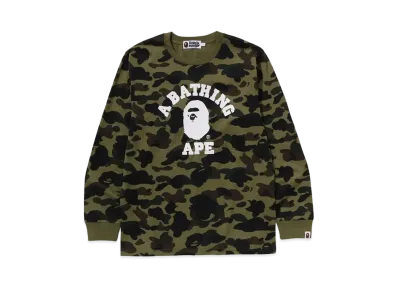A BATHING APE 1st Camo College LS Tee "Green"