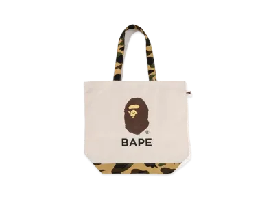 A BATHING APE 1st Camo Ape Head Tote Bag "Ivory"