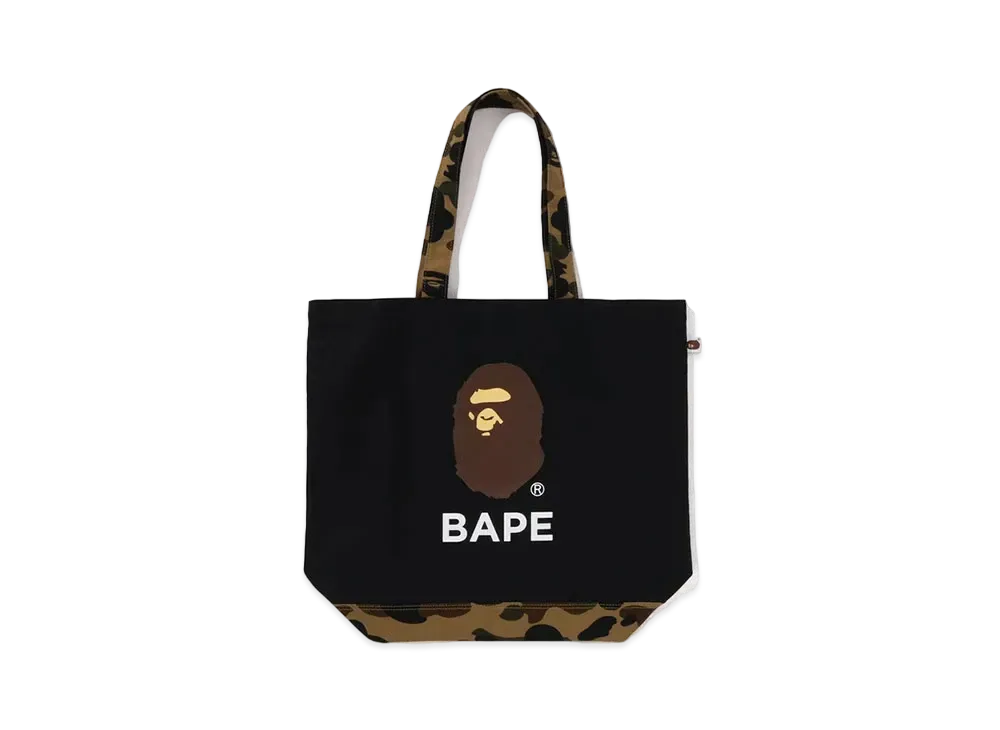 A BATHING APE 1st Camo Ape Head Tote Bag "Black"