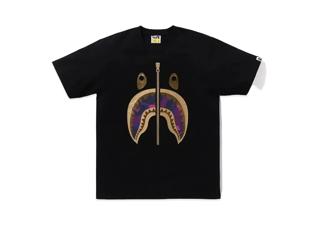 A BATHING APE Shark Tee "Black/Purple"