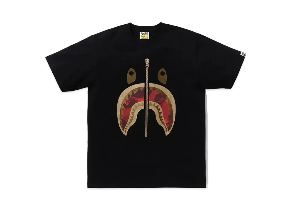A BATHING APE Shark Tee "Black/Red"