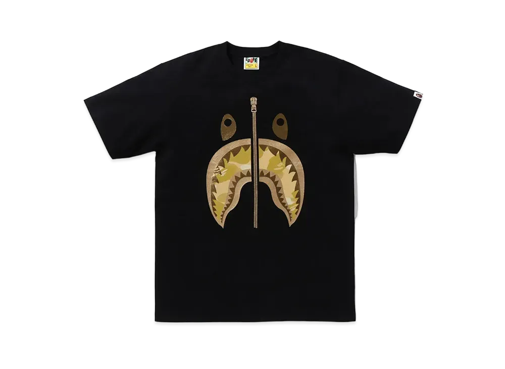A BATHING APE Shark Tee "Black/Yellow"