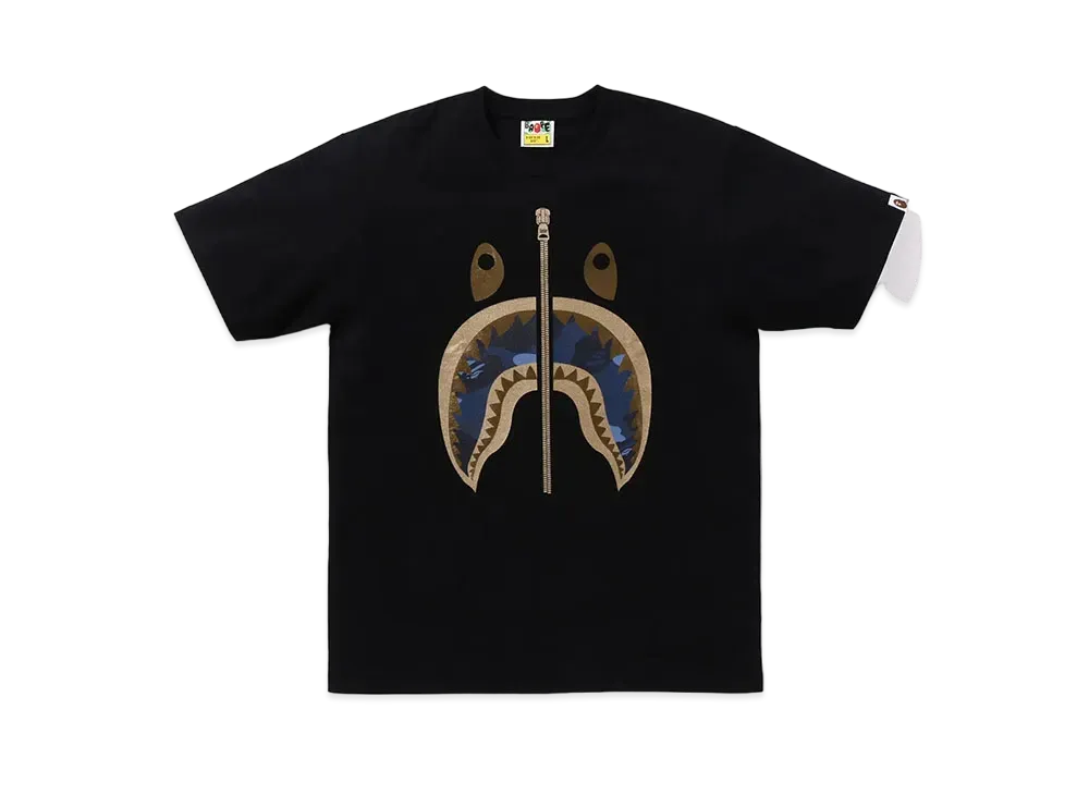 A BATHING APE Shark Tee "Black/Navy"