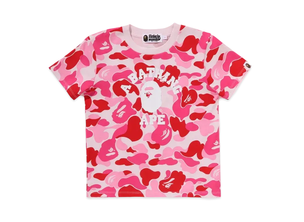 A BATHING APE ABC Camo College Mini Tee "Pink"