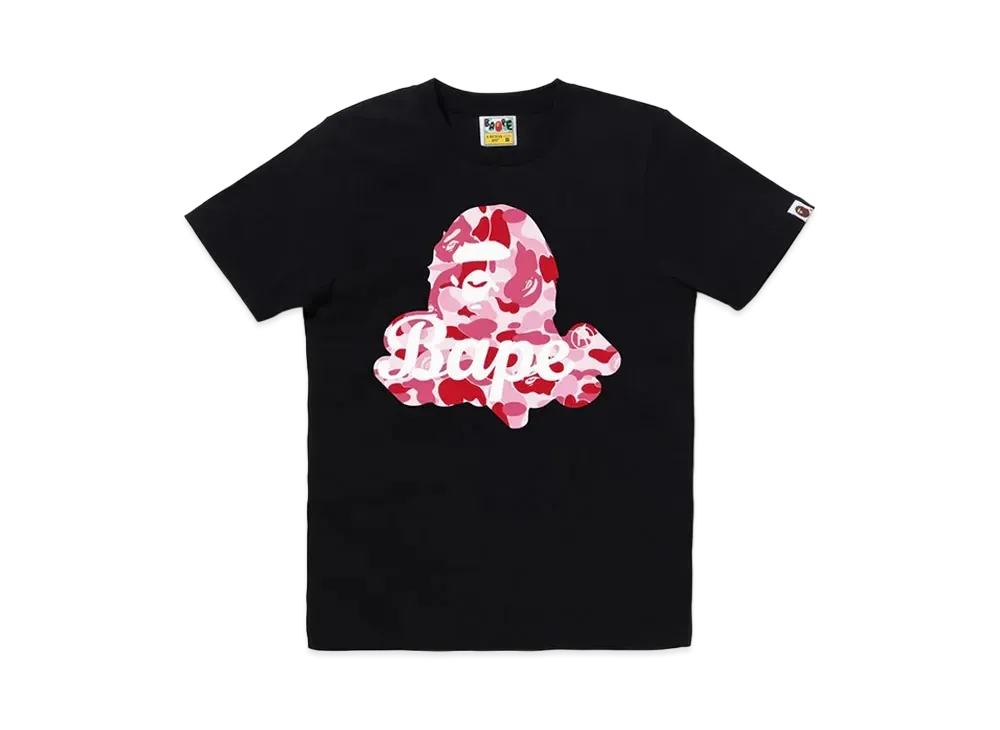 A BATHING APE ABC Camo Ape Head Bape Tee "Black/Pink"