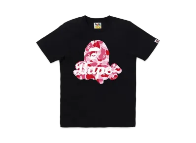 A BATHING APE ABC Camo Ape Head Bape Tee "Black/Pink"