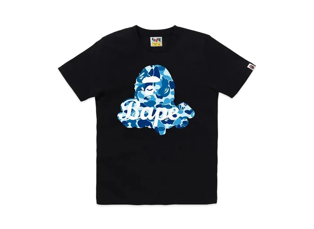 A BATHING APE ABC Camo Ape Head Bape Tee "Black/Blue"