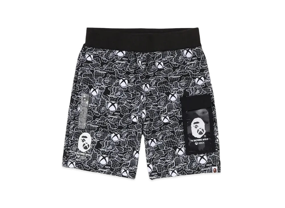 A BATHING APE x XBOX Camo Sweat Shorts "Black"