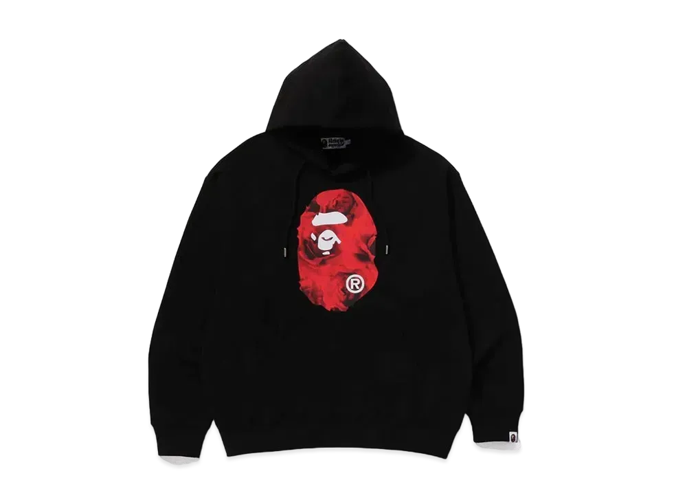 A BATHING APE Floral Solid Camo Ape Head Relaxed Fit Pullover Hoodie "Black"