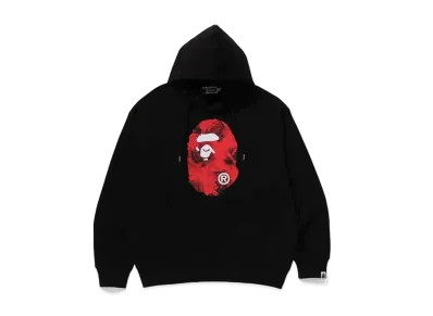 A BATHING APE Floral Solid Camo Ape Head Relaxed Fit Pullover Hoodie "Black"