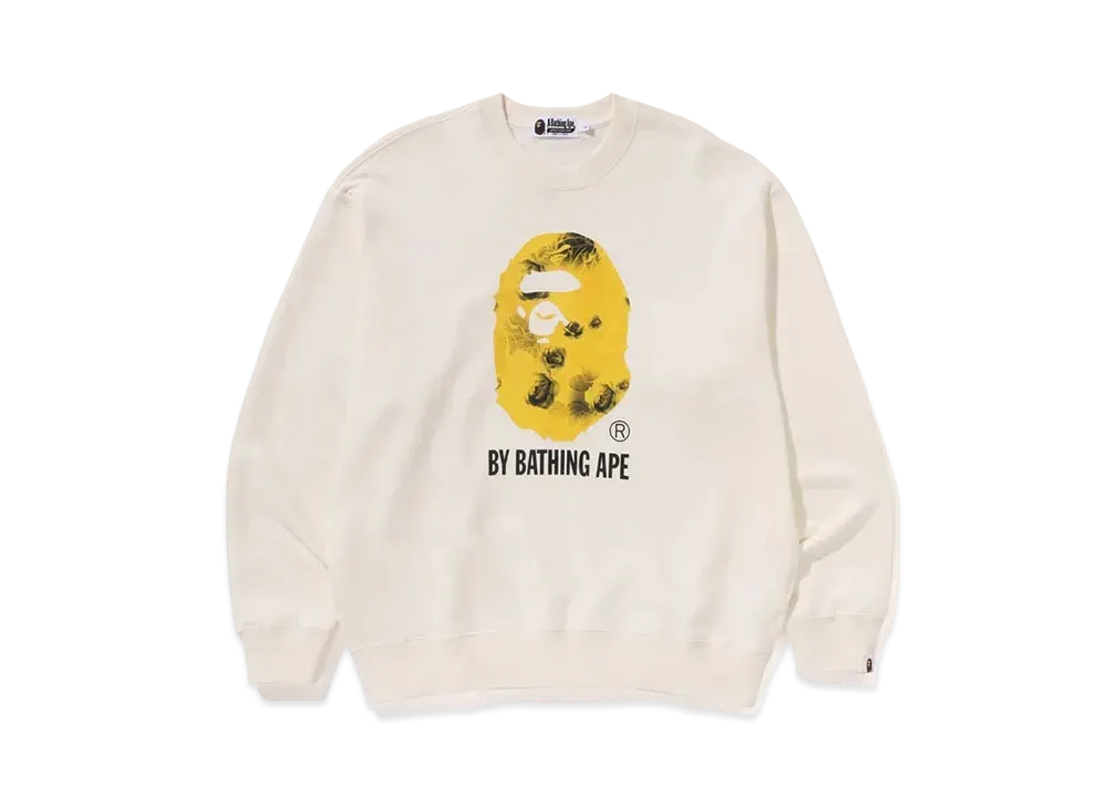 A BATHING APE Floral Solid Camo Relaxed Fit Crewneck Sweatshirt "Ivory"