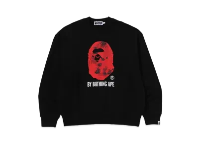 A BATHING APE Floral Solid Camo Relaxed Fit Crewneck Sweatshirt "Black"