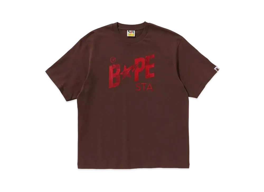 A BATHING APE Floral Solid Camo Bape Sta Logo Relaxed Fit Tee "Brown"