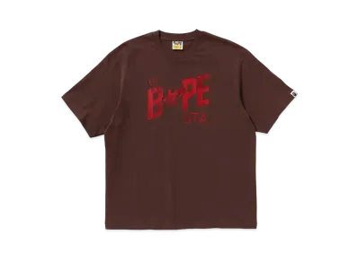 A BATHING APE Floral Solid Camo Bape Sta Logo Relaxed Fit Tee "Brown"
