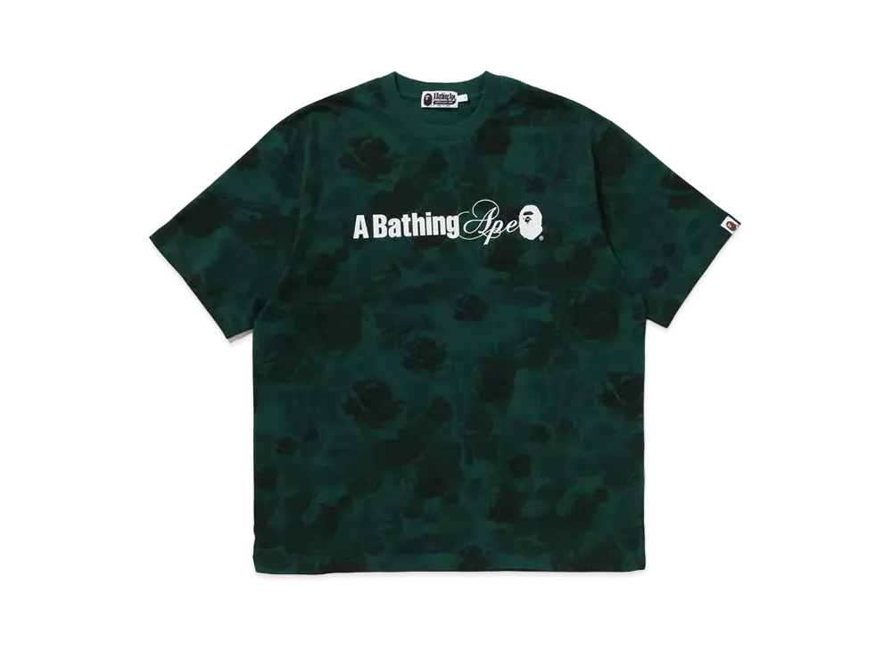 A BATHING APE Floral Solid Camo Logo Relaxed Fit Tee "Green"