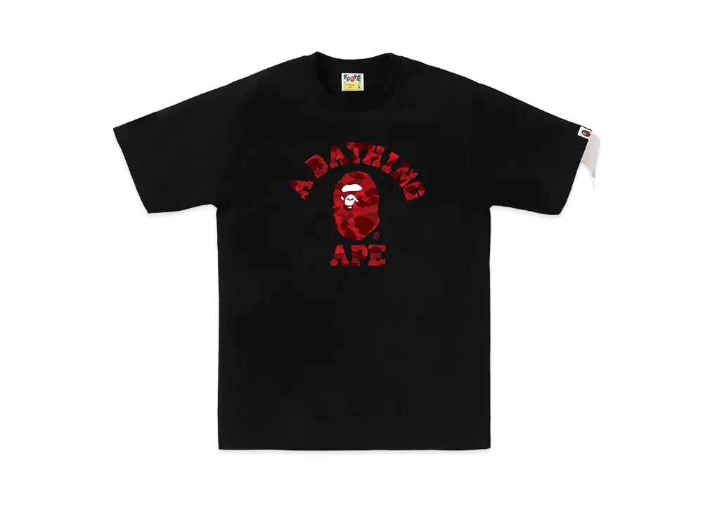 アベイシングエイプ カレッジ Tシャツ "ブラック/レッド"