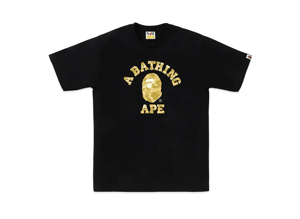 A BATHING APE College Tee "Black/Yellow"