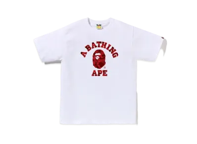 A BATHING APE College Tee "White/Red"