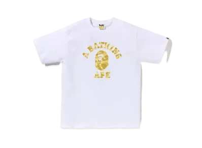 A BATHING APE College Tee "White/Yellow"