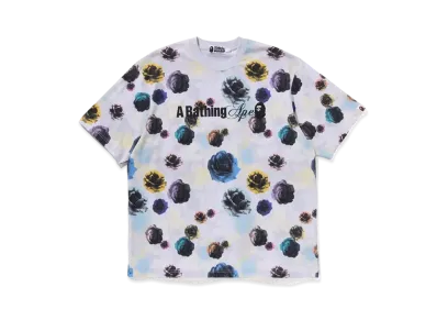 A BATHING APE Floral Camo Logo Relaxed Fit Tee "Ivory"