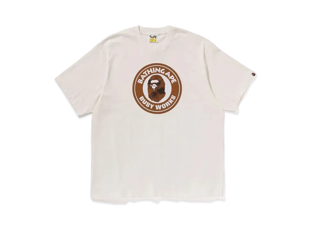 A BATHING APE Floral Solid Camo Busy Works Relaxed Fit Tee "Ivory"