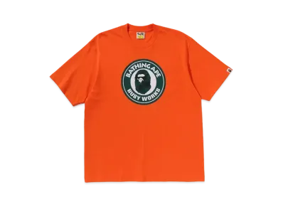 A BATHING APE Floral Solid Camo Busy Works Relaxed Fit Tee "Orange"
