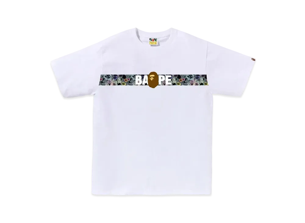 A BATHING APE Floral Camo Tape Tee "White"