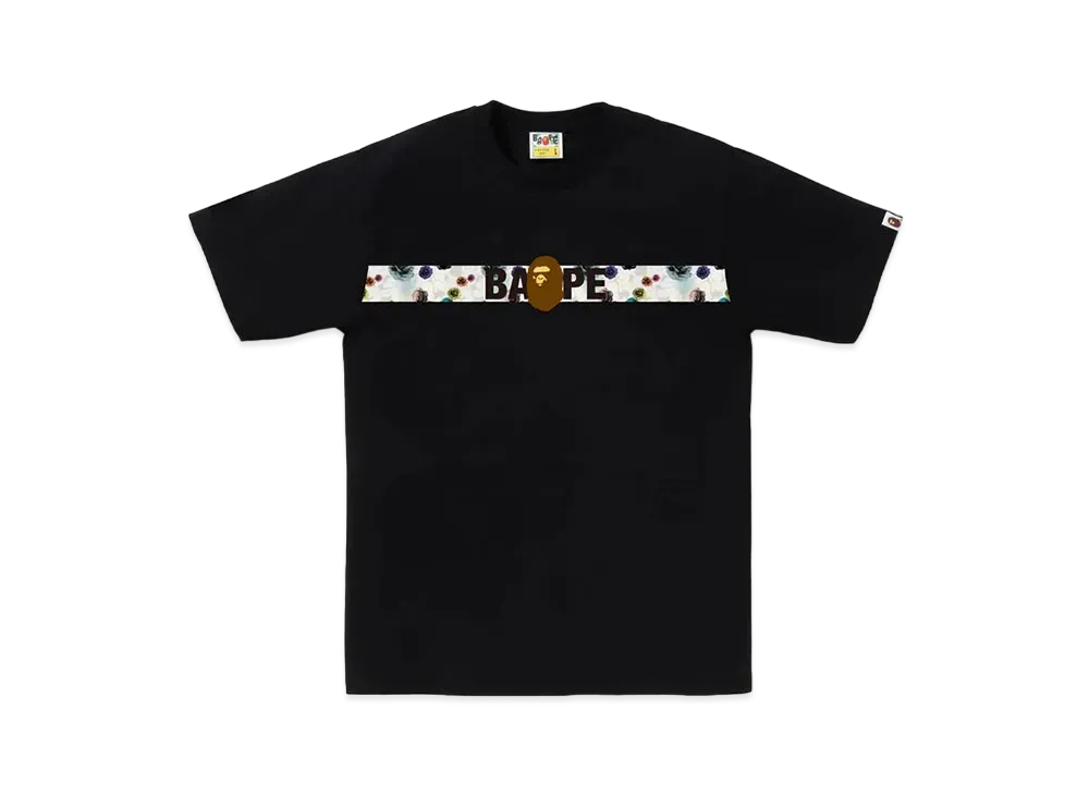 A BATHING APE Floral Camo Tape Tee "Black"
