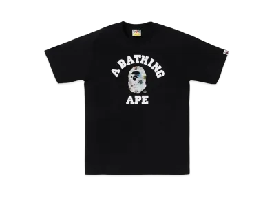 A BATHING APE Floral Camo College Tee "Black"