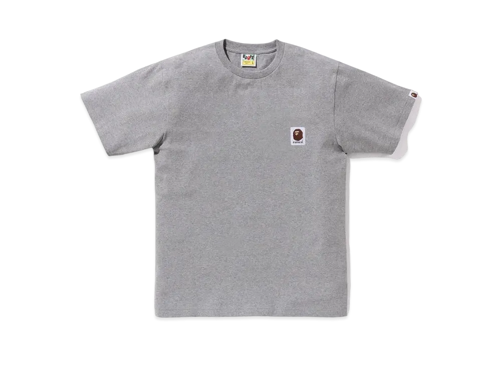 A BATHING APE Ape Head Label Tee "Gray"