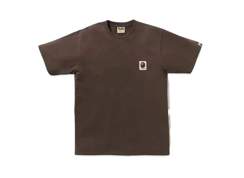 A BATHING APE Ape Head Label Tee "Brown"