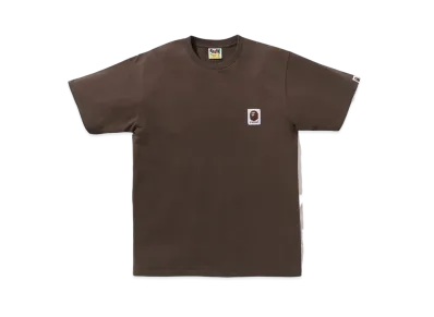 A BATHING APE Ape Head Label Tee "Brown"