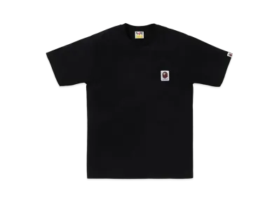 A BATHING APE Ape Head Label Tee "Black"
