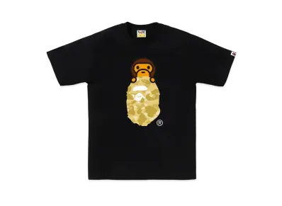 A BATHING APE Milo On Ape Head Tee "Black/Yellow"