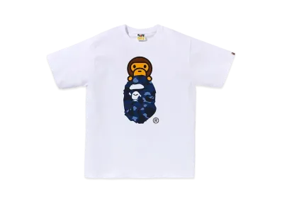 A BATHING APE Milo On Ape Head Tee "White/Navy"
